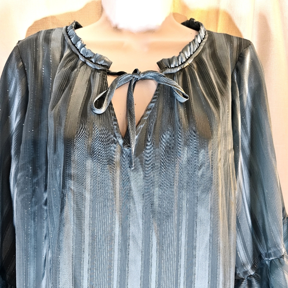 3/$20 Lauren Conrad L Tie Neck Ruffled Top - Picture 6 of 9